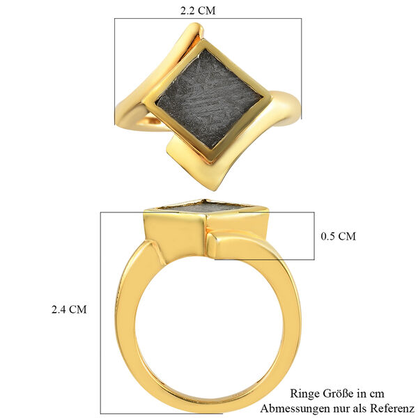 Meteorit Ring 925 Silber vergoldet  ca. 6,00 ct image number 7