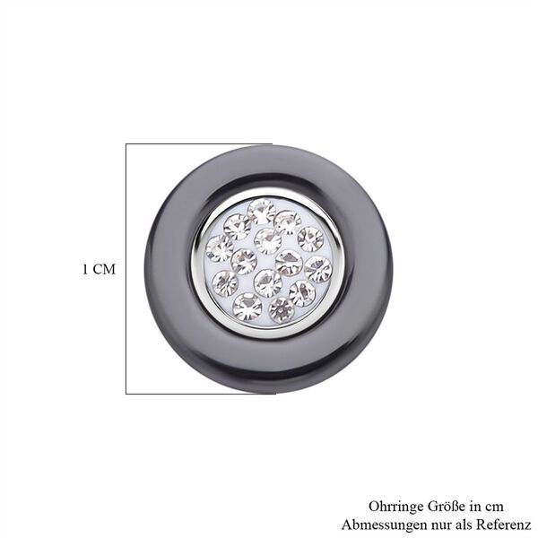 Schwarze Keramik-Kristall-Ohrstecker image number 5