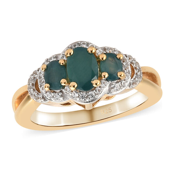 Grandidierit und Zirkon-Ring, 925 Silber vergoldet  ca. 1,09 ct image number 4