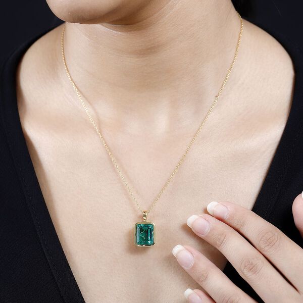 Smaragd Triplett Quarz Anh&auml;nger - 7,09 ct. image number 3