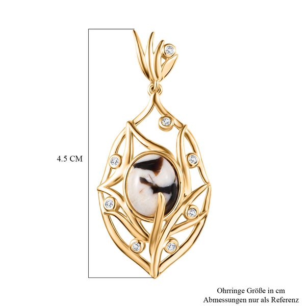 Erdnuss Holz Jaspis und Zirkon Ohrringe - 6,57 ct. image number 6