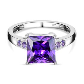 LUSTRO STELLA - Blauer Zirkonia Ring 925 Silber (Größe 20.00)