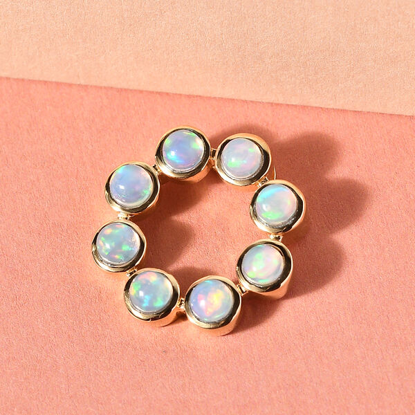 Nat&uuml;rlicher, &auml;thiopischer Opal Kreis-Anh&auml;nger in Silber image number 3