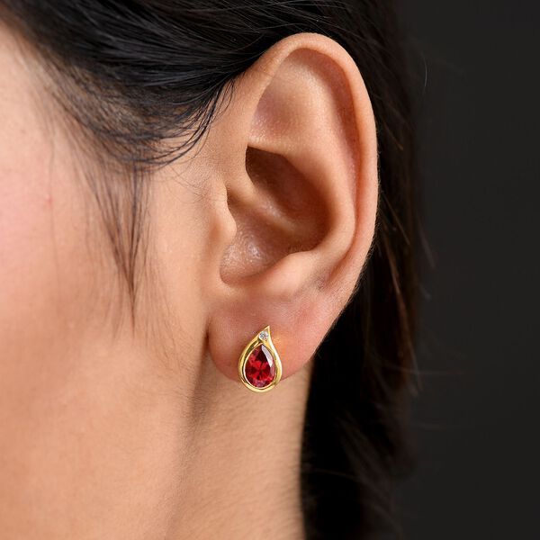 D'Joy Labor Padparadscha Saphir und Zirkon Ohrringe - 2,22 ct. image number 3