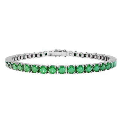 Gr&uuml;ner Zirkonia Armband ca. 19 cm Nickelfreies Messing