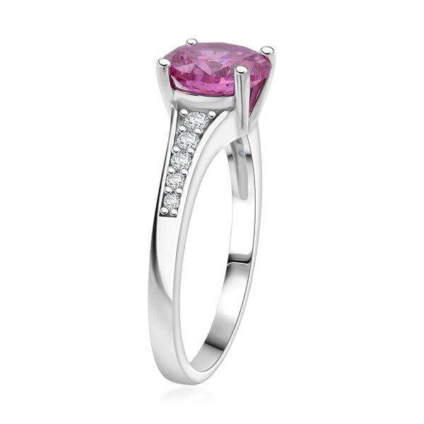 LUSTRO STELLA - Rosa Zirkonia, Wei&szlig;er Zirkonia Ring 925 Silber rhodiniert (Gr&ouml;&szlig;e 21.00) image number 4