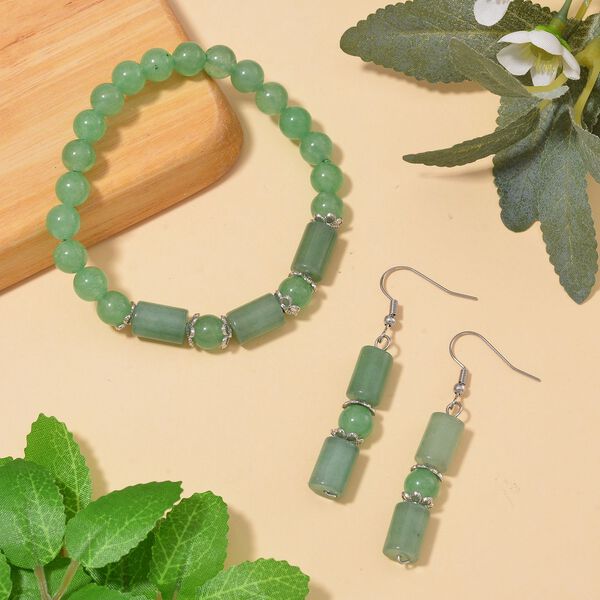 Gr&uuml;nes Aventurin-Schmuckset - 136 ct. image number 1