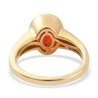 Mexikanischer Kirschfeuer-Opal Solitär Ring 925 Silber 585 Vergoldet image number 5
