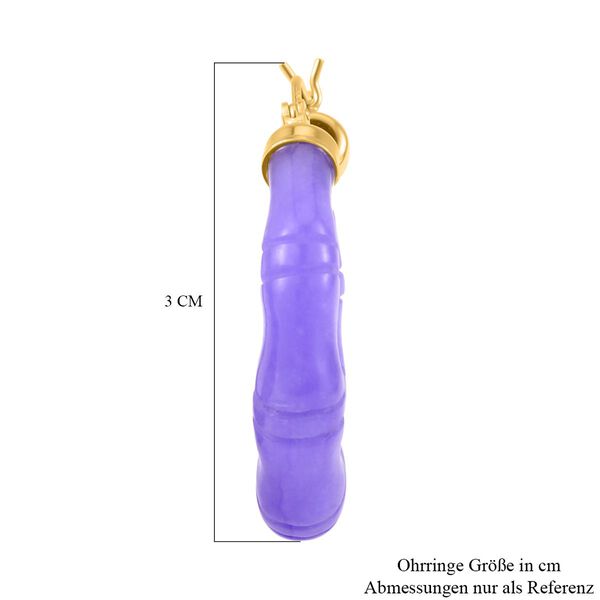 Lila Jade Ohrringe 925 Silber vergoldet ca. 54.60 ct image number 4