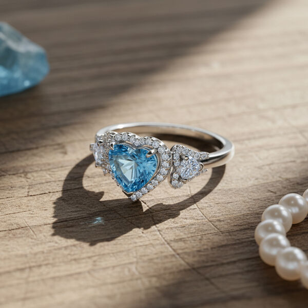 LUXURIANT IGI zertifizierter VS-EF Labor blauer und wei&szlig;er Diamant Ring in 950 Platin - 3 ct. image number 1