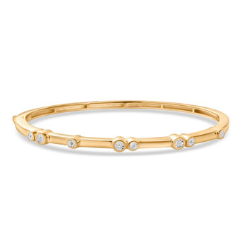 EverTrue wei&szlig;er Diamant 19cm Armreif in Goldton