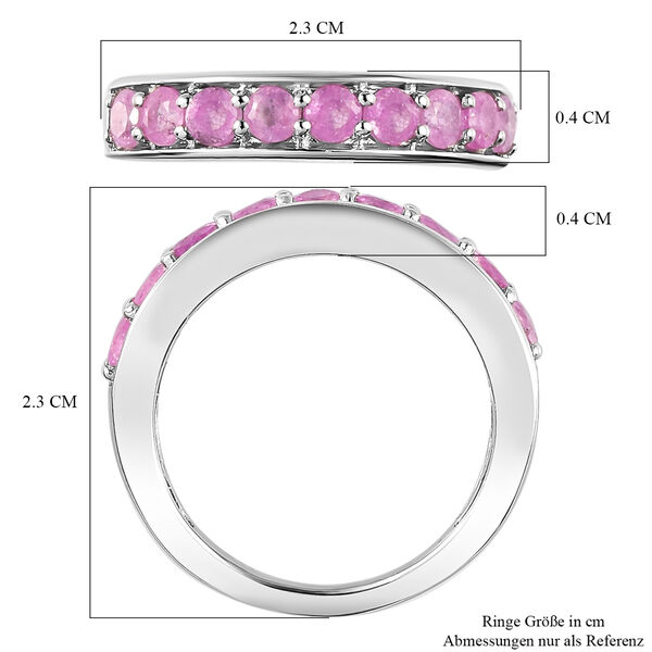 Ilakaka Rosa Saphir (Fissure gefüllt)-Ring, 925 Silber platiniert (Größe 19.00), ca. 1.64 ct image number 7