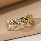 Diamant Blatt-Design-Ring in Silber image number 1