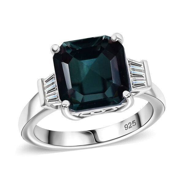 Farbwechsel-Alexandrit-Quarz-Triplette, Wei&szlig;er Topas Ring 925 Silber rhodiniert (Gr&ouml;&szlig;e 18.00) ca. 5.05 ct image number 3