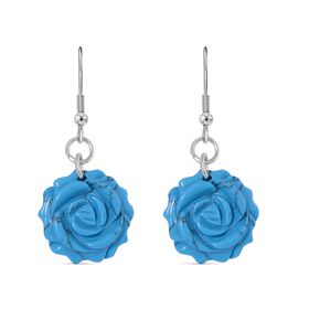 Handgeschnitzte, blaue Howlit-Ohrringe - 25 ct.