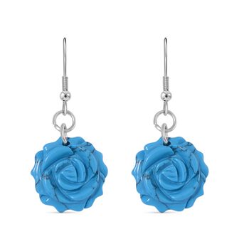 Handgeschnitzte, blaue Howlit-Ohrringe - 25 ct.