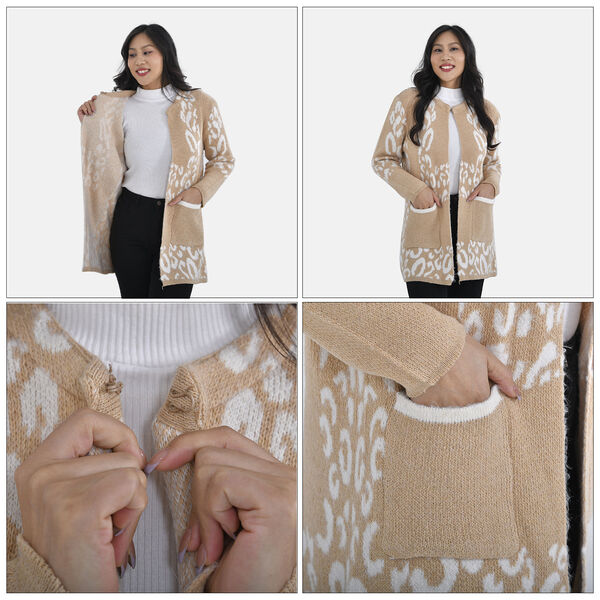 Cardigan Damen mit 2 Taschen, Crème image number 7