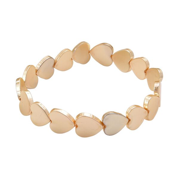 Flexibles goldenes Herz Muschelkernperle Armband
