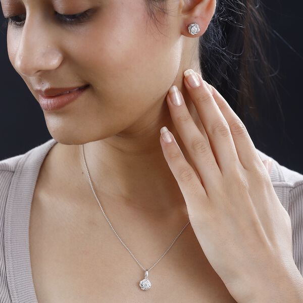 Moissanit Schmuckset, 925 Silber rhodiniert - 0,75 ct. image number 3