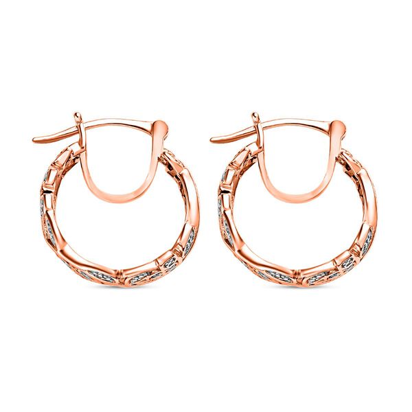 ALLORO ros&eacute;vergoldete Silber-Creolen mit Diamantakzenten image number 4