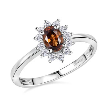 D'Joy Sonnenuntergang und wei&szlig;er Zirkon Ring - 0,98 ct.