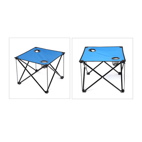 Camping-Set, bestehend aus 2 Stühlen und 1 Campingtisch, Blau, 3tlg. image number 1