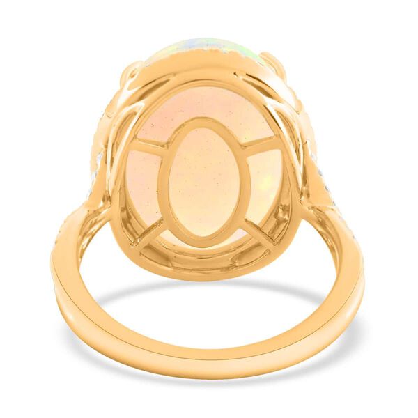 ILIANA zertifiziert und gepr&uuml;ft AAA nat&uuml;rlicher, &auml;thiopischer Welo Opal und SI-GH Diamant Ring in 750 Gold - 9,50 ct. image number 4
