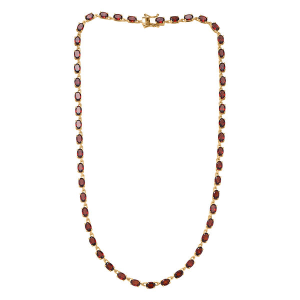 EVER TRUE Roter Granat Halskette ca. 45 cm Nickelfreies Messing ca. 28.37 ct image number 3