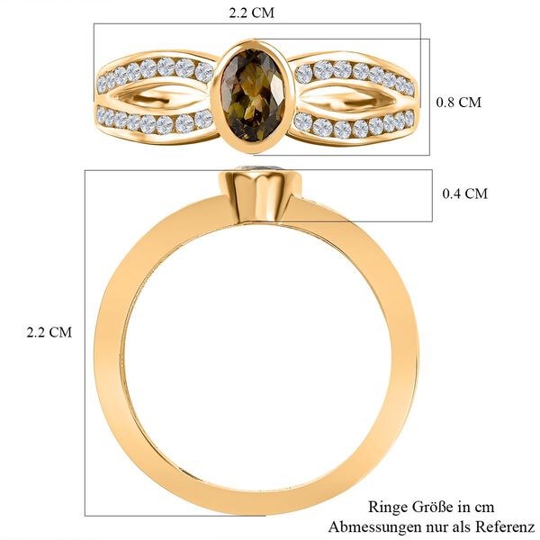 Natürlicher, goldener Tansanit und Zirkon-Ring - 0,87 ct. image number 7