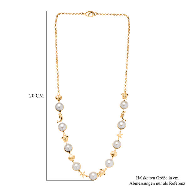 EVER TRUE S&uuml;&szlig;wasser Perle (9-9.5 mm) Halskette ca. 50 cm Nickelfreies Messing, Goldfarben image number 6