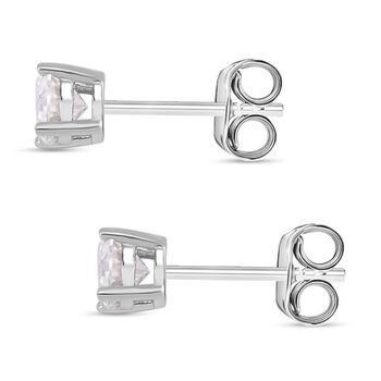 Moissanit Ohrringe 925 Silber platiniert ca. 0,88 ct.