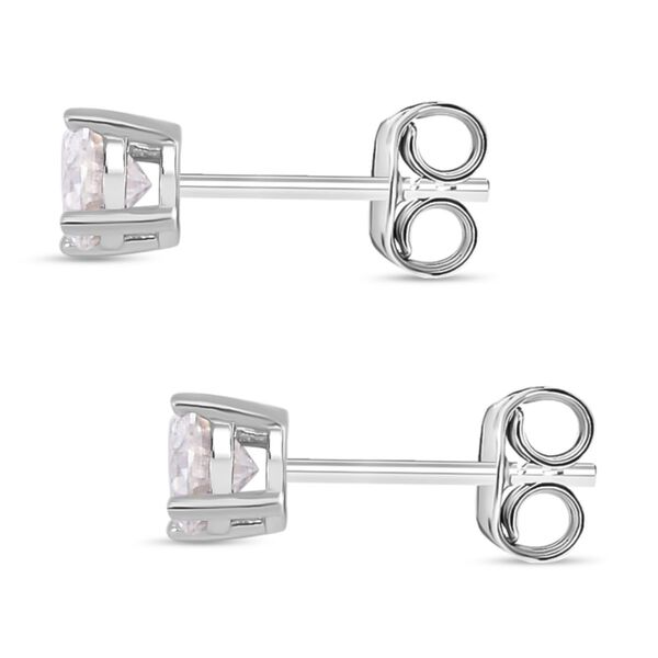 Moissanit Ohrringe 925 Silber platiniert ca. 0,88 ct. image number 4