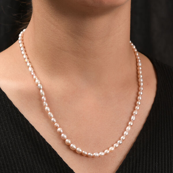 AA Mehrfarbige Perle Halskette, ca. 45 cm 925 Silber 750 Gelbgold Vermeil image number 2