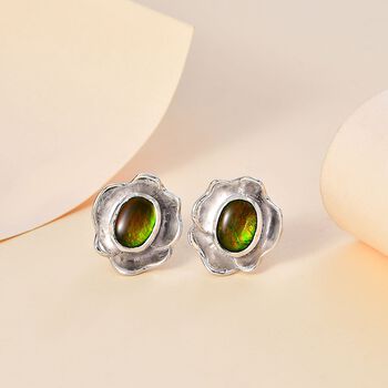 Ammolit Ohrringe 925 Silber rhodiniert ca. 2,36 ct.