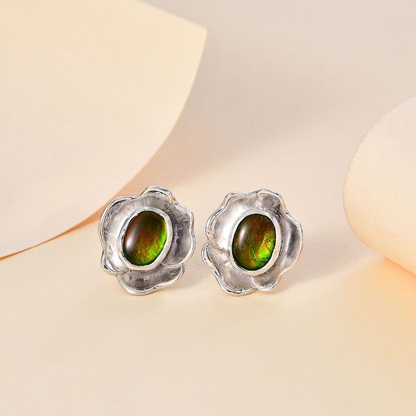 Ammolit Ohrringe 925 Silber rhodiniert ca. 2,36 ct. image number 2