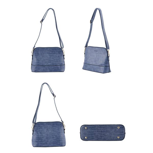 Passage - 4er-Set Handtaschen mit Krokodilpr&auml;gung; enth&auml;lt Schultertasche, Cross Body Bag, Clutch Bag und Portemonnaie, Taubengrau image number 5