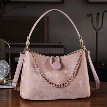 Crossbody Taschen Set 2 teilig mit Rei&szlig;verschlussfach und Innenfach 30 x 12 x 20 cm, Rosa