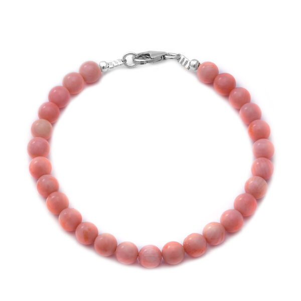 Rosa Koralle Armband ca. 19 cm lange 925 Silber ca. 34.00 ct