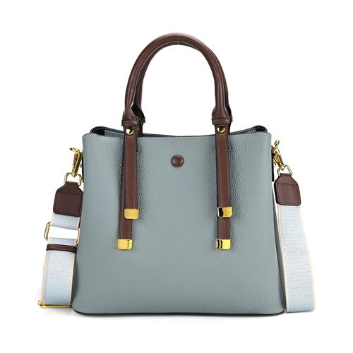 Vielseitige Umhängetasche aus echtem Leder, mit abnehmbarem Schulterriemen, 30x14x24 cm, Khaki