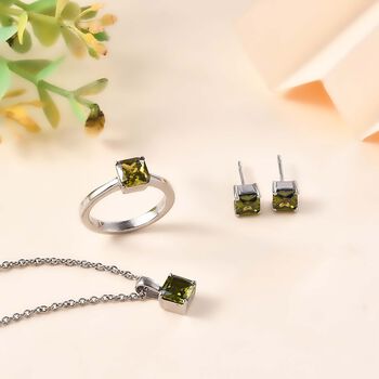 Peridot kubisches Zirkonia-Schmuckset