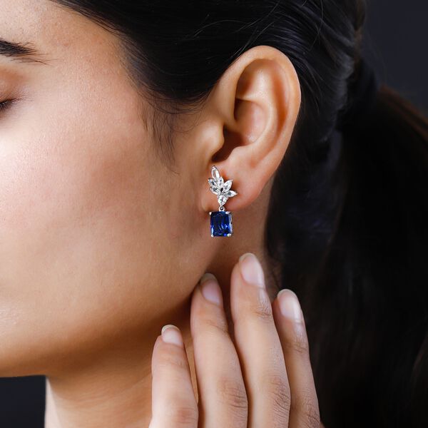 Ceylonfarbene Quarz und wei&szlig;e Topas-Ohrringe - 6,61 ct.&nbsp; image number 3