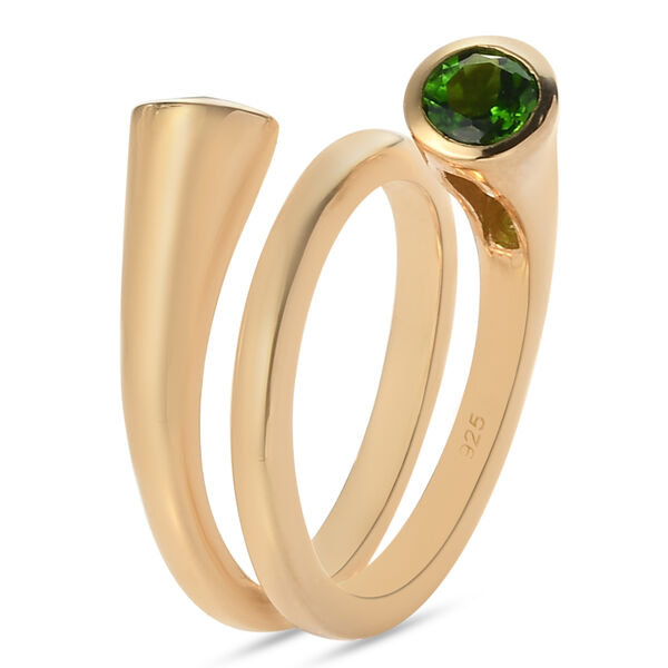 Natürlicher Chromdiopsid Ring 925 Silber vergoldet  ca. 0,98 ct image number 5