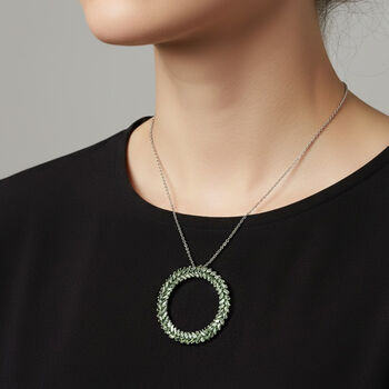 LUXURIANT SGL zertifizierter VS-EF Labor gr&uuml;ner Diamant Anh&auml;nger mit 50cm Kette - 1 ct.