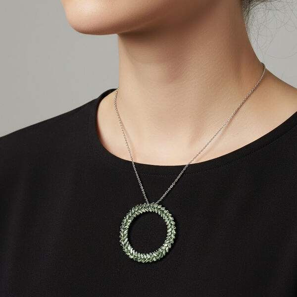 LUXURIANT SGL zertifizierter VS-EF Labor gr&uuml;ner Diamant Anh&auml;nger mit 50cm Kette - 1 ct. image number 3