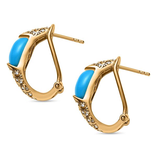 AA Sleeping Beauty T&uuml;rkis und Zirkon Ohrringe - 4,09 ct. image number 4