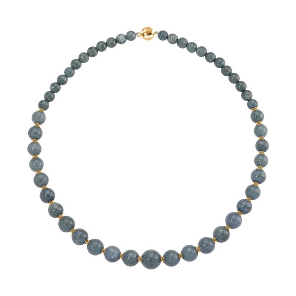 D'Joy EXTREM SELTEN - Natürlicher Olmek Jadeit Halskette ca. 50 cm 925 Silber vergoldet ca. 400.00 ct image number 4