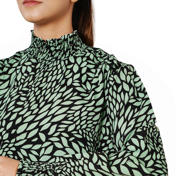 TAMSY - Damen Bluse mit Blatt- und Blumenmuster, Größe 38, Schwarz image number 3