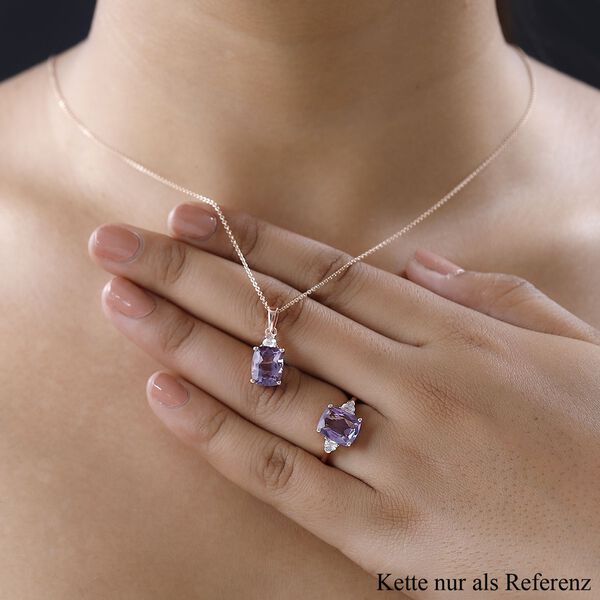 Rose De France Amethyst Schmuckset 925 Silber Ros&eacute;gold Vermeil ca. 6,30 ct. image number 3