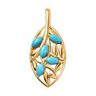 AA Sleeping Beauty Türkis Anhänger 925 Silber 750 Gelbgold Vermeil ca. 1,37 ct.