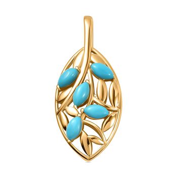 AA Sleeping Beauty T&uuml;rkis Anh&auml;nger 925 Silber 750 Gelbgold Vermeil ca. 1,37 ct.